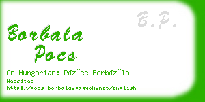 borbala pocs business card